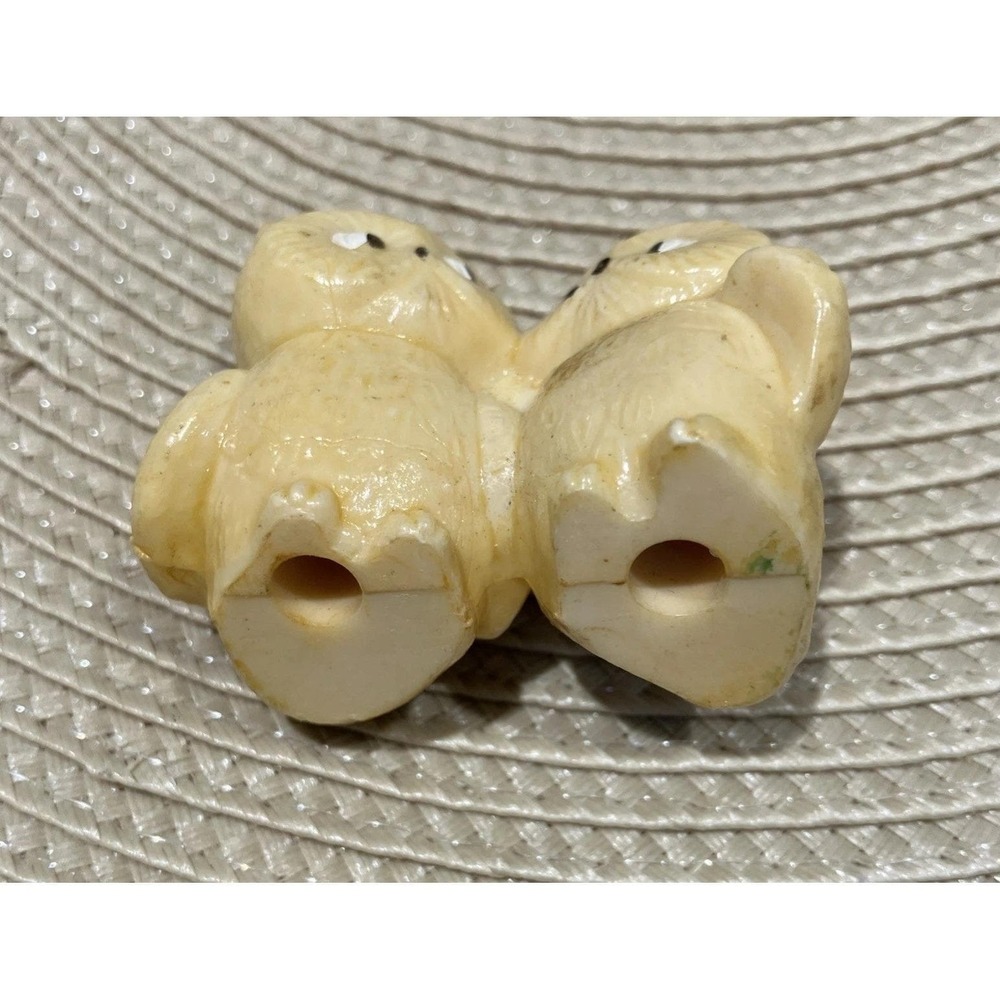 Vintage Side Eye Owl Couple Hong Kong Kitsch Hard Plastic Tan Mini Owl Figurine - Picture 4 of 16